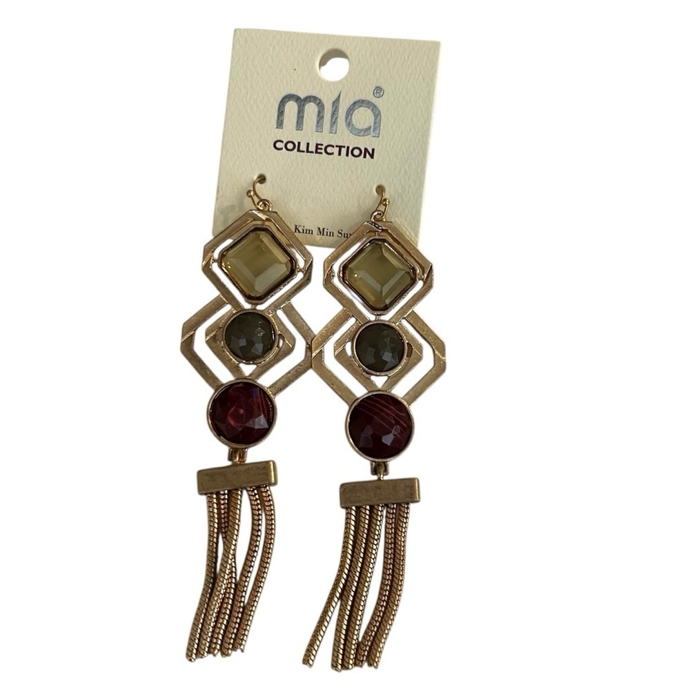 MIA Drop Dangle Earrings Gold Color Fashion Jewelry
Multiple Gem Colors
New